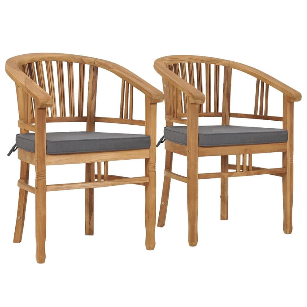 Petromila vidaXL Záhradné stoličky s podložkami 2 ks teakový masív